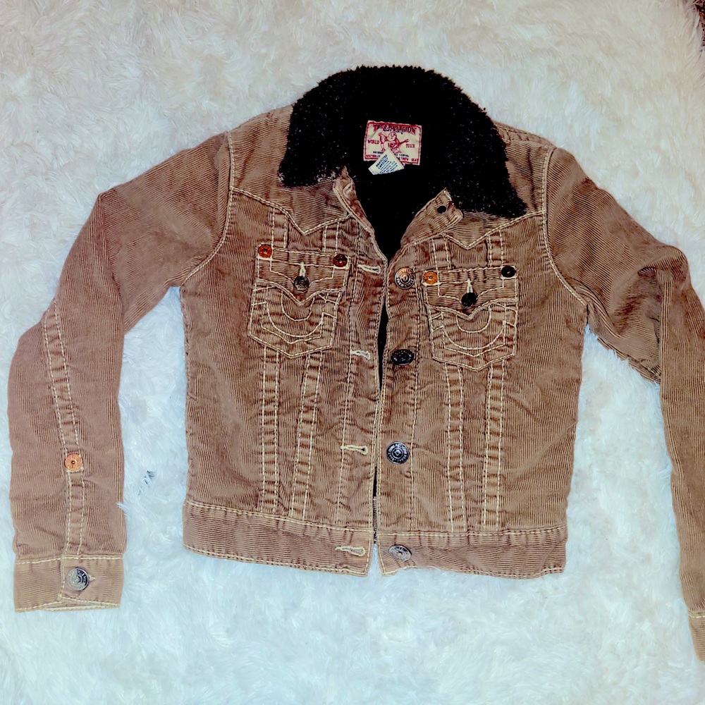 True religion small jimmy sherpa corduroy button down jacket